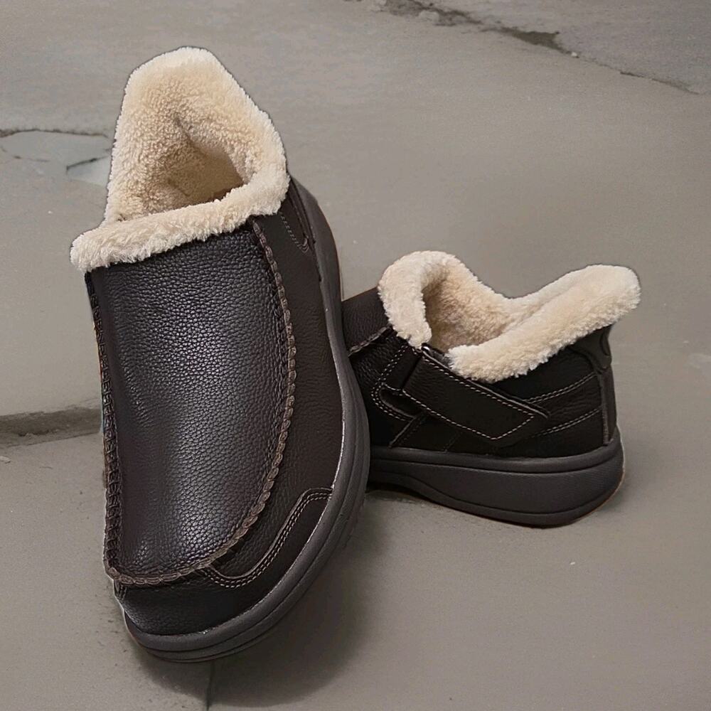 Orthofeet Vito Men's Leather Slip-On Arch Support Cushioned Brown US 10 D